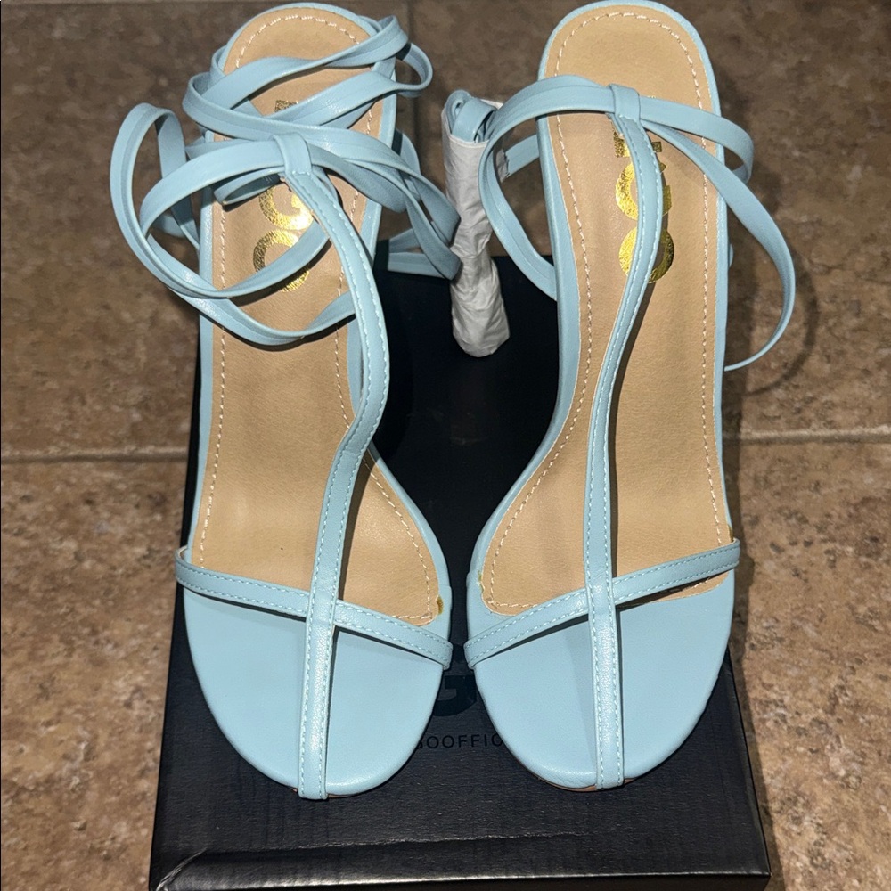 EGO Light Blue Strappy Heels